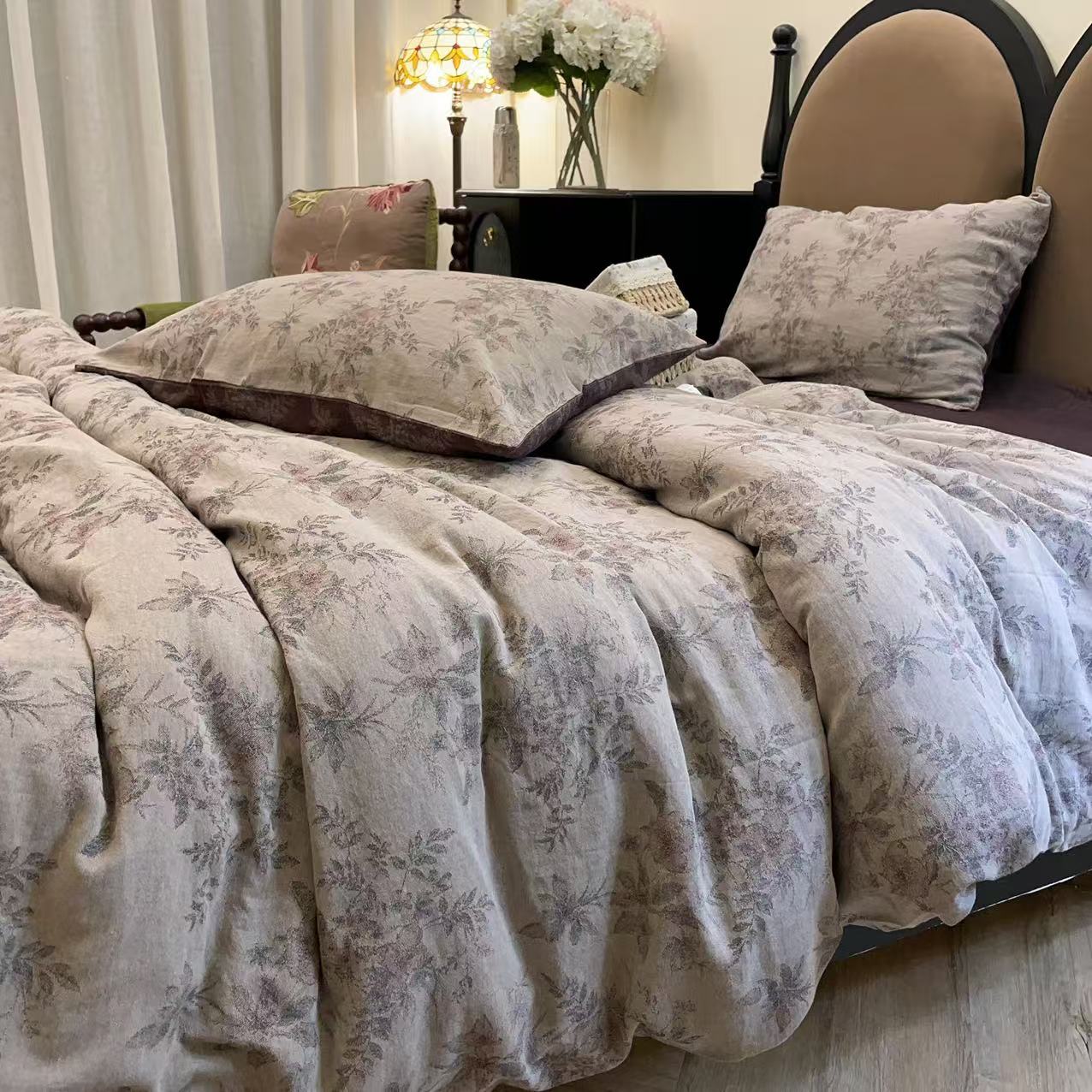 【雅趣】丛林意境 法式四件套纯棉全棉2025新款双层纱套件