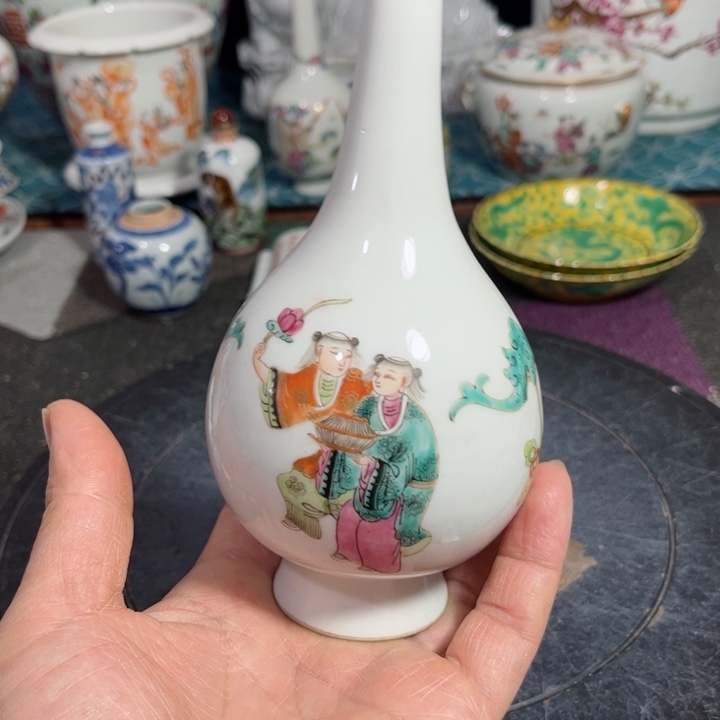 紫砂茶叶罐粉彩人物888888