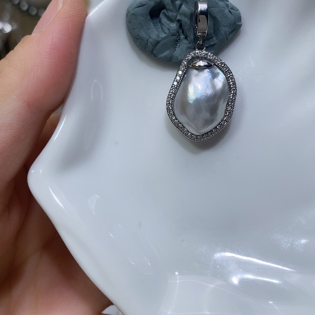 颈饰海水珍珠银S925镶嵌