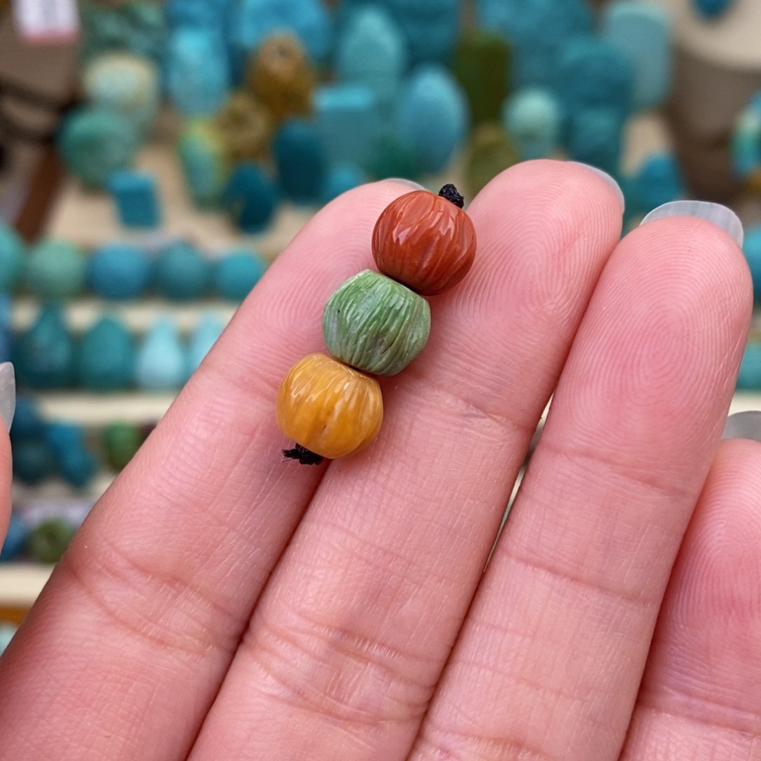 绿松石珠宝奇石未镶嵌8mm