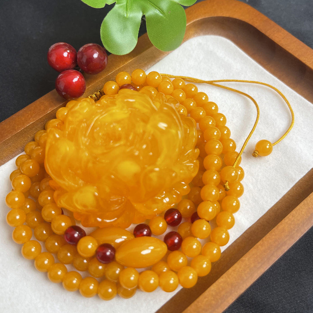 W106 古巴新蜜 时尚百搭牡丹花珠珠链