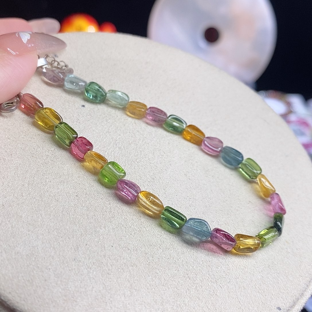 未镶嵌手链碧玺糖豆