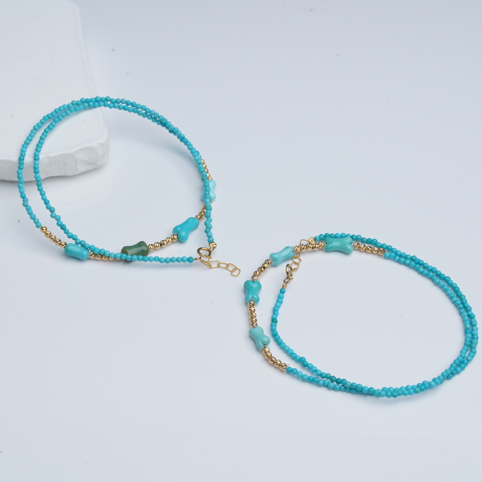 【铭记珠宝】绿松石DIY项链2-3DM225H234【多样性发一件】约1.5mm