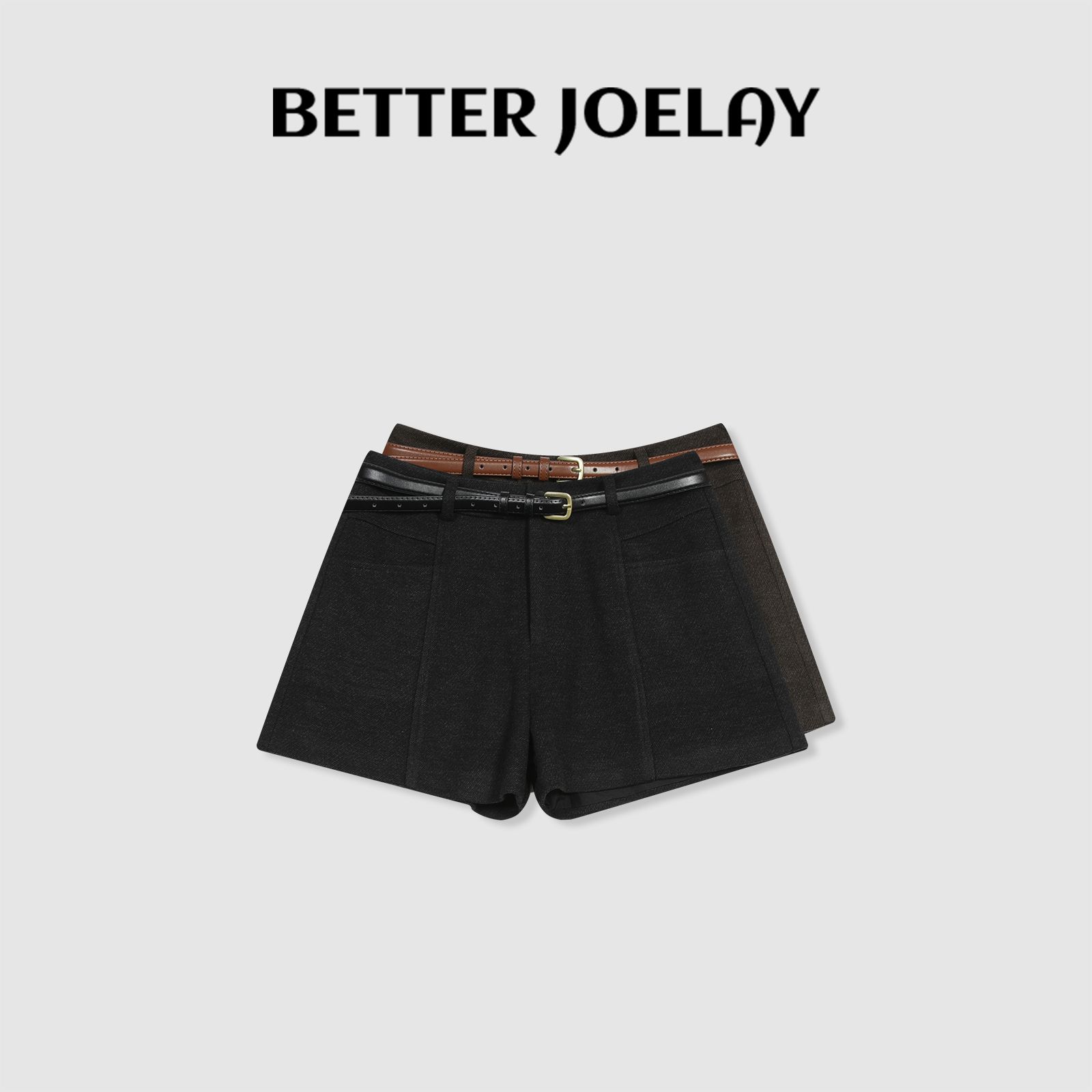 BETTER JOELAY -【黑棕锋尚】时尚裙裤休闲宽松舒适简约短裤Z1303