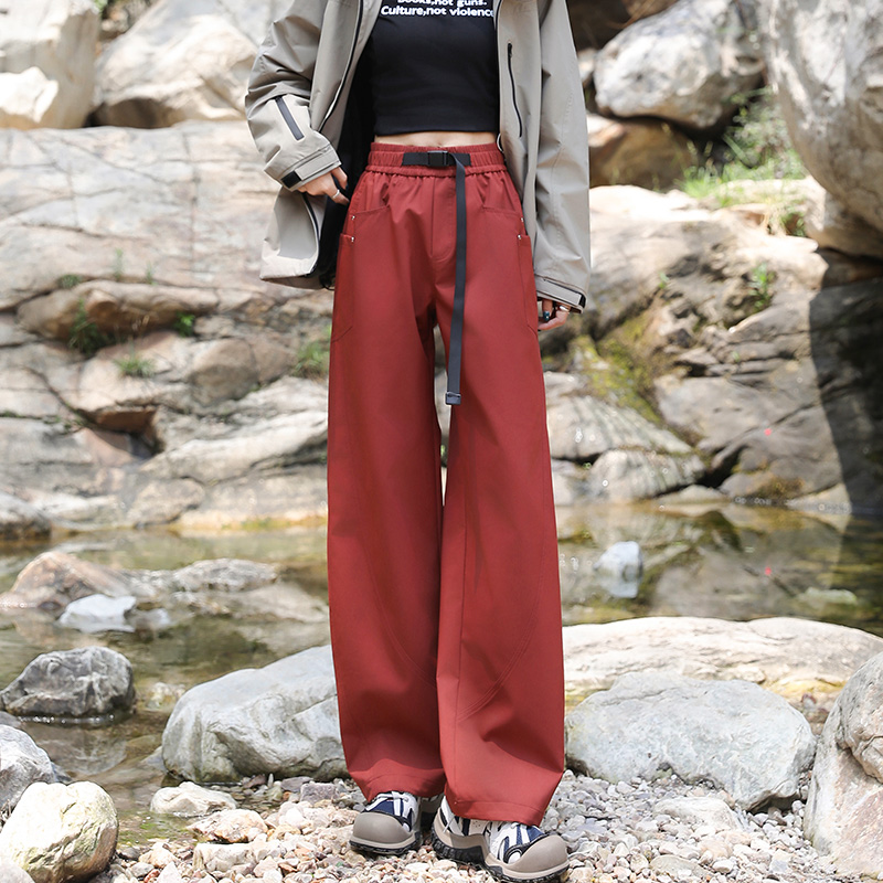 山系芥末黄色登山冲锋裤男女2025春夏新款户外防风徒步直筒工装裤