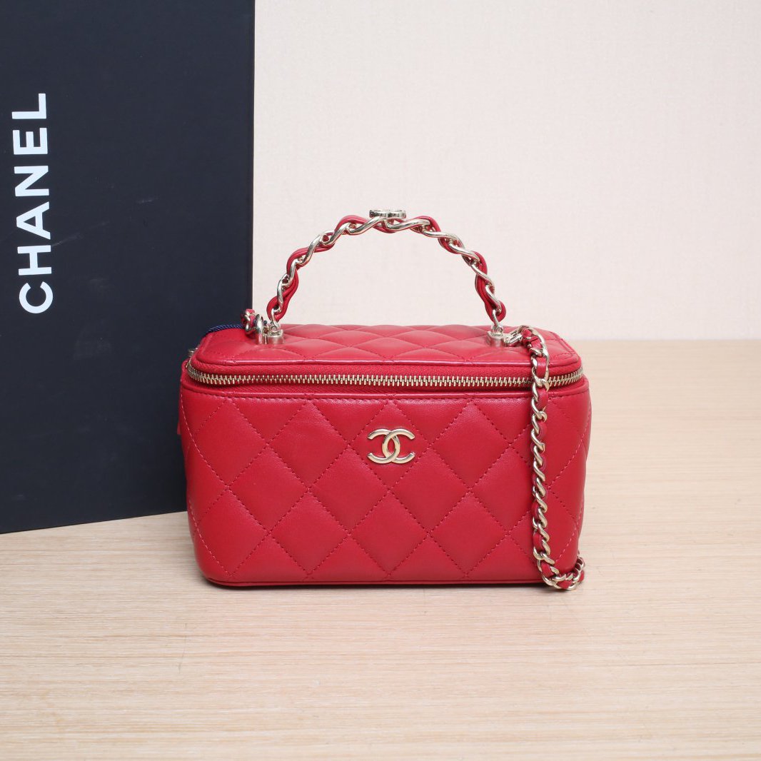 99新 Chanel/香奈儿 【念念】Logo手提长盒子化妆包