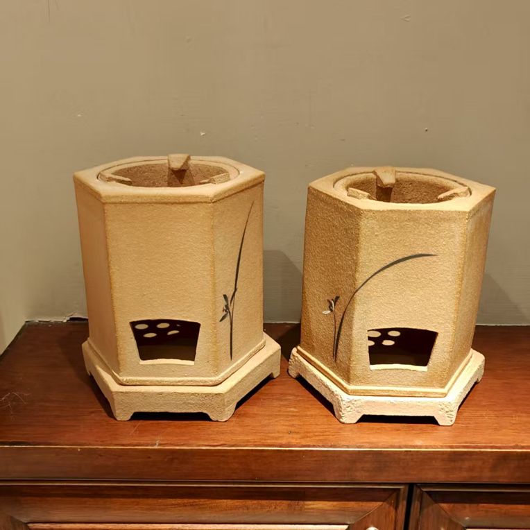 【木心茶炉】潮汕功夫茶炉纯手工炭炉白凉炉火力旺省炭室内户外茶炉