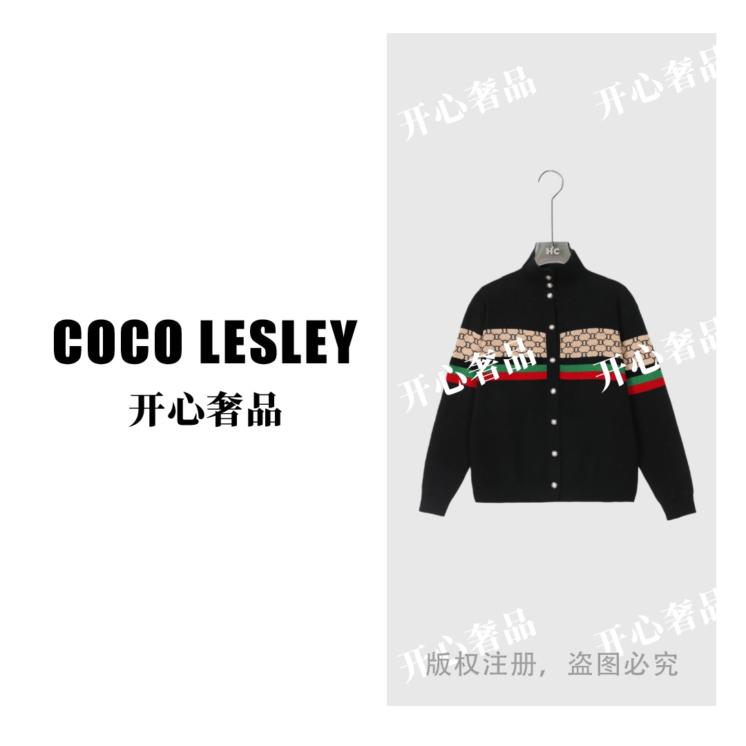 【开心奢品】J家经典红绿条丨针织衫套头上衣女3555