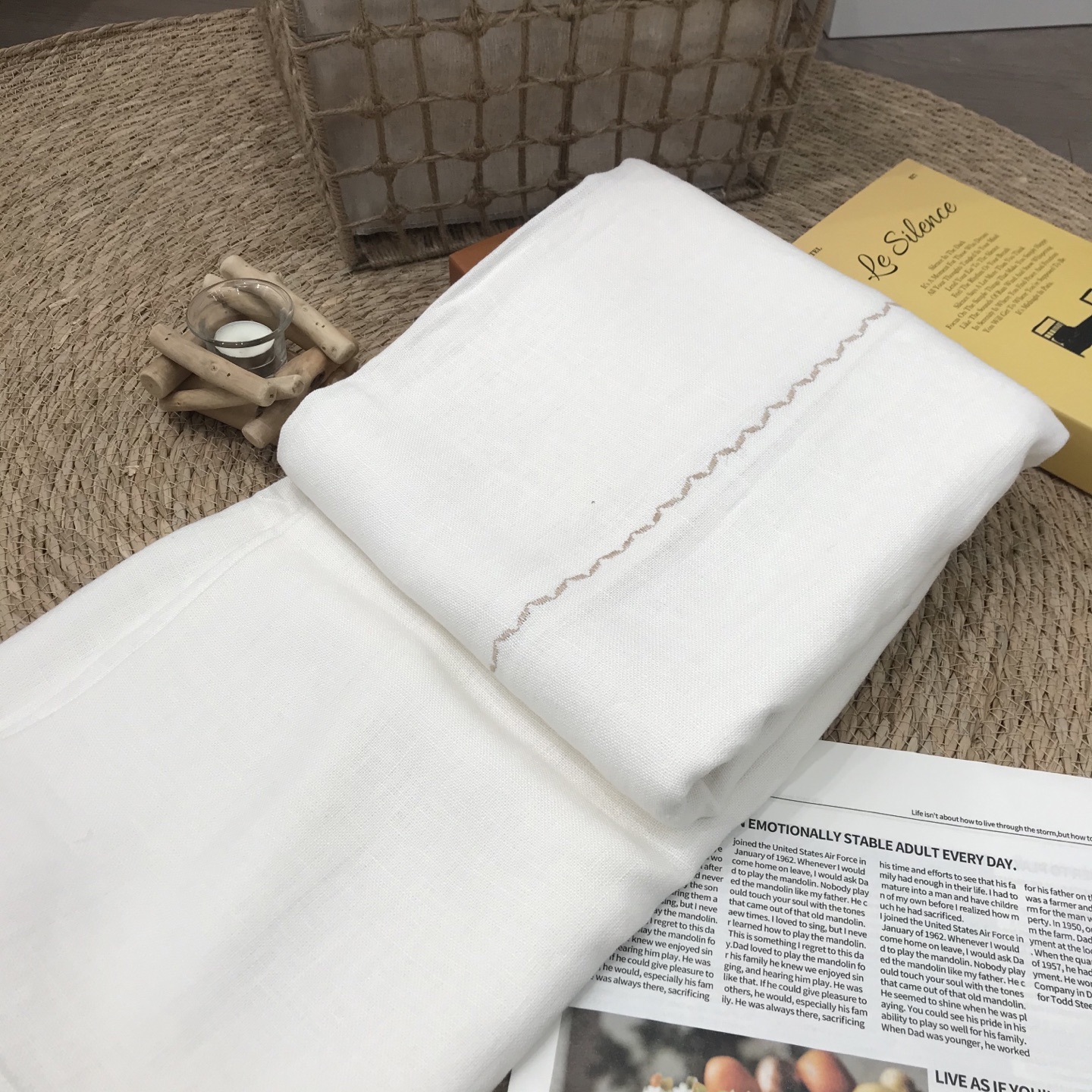 木汀家-汉麻贝壳绣床单 加厚刺绣床单/软凉席 外贸款