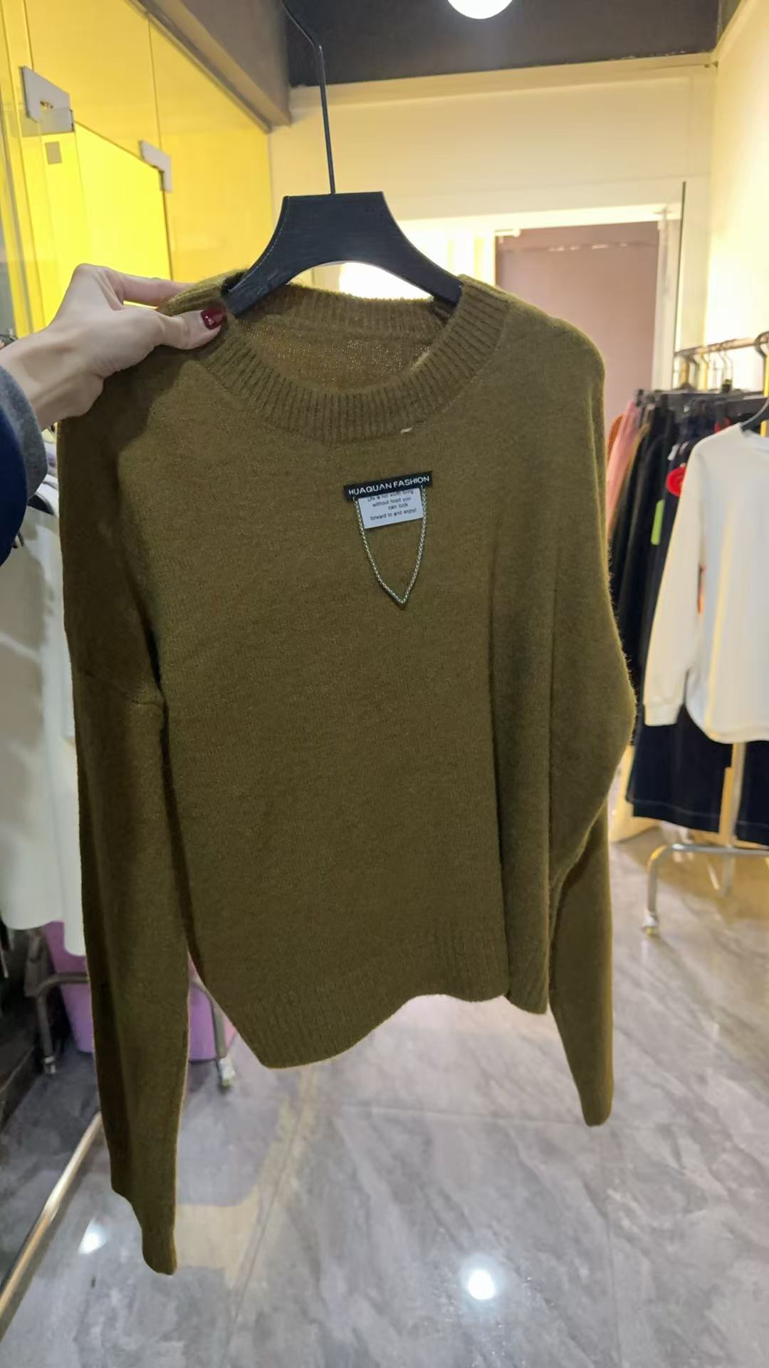 百搭上衣女装常规毛针织长袖衫套头款时尚