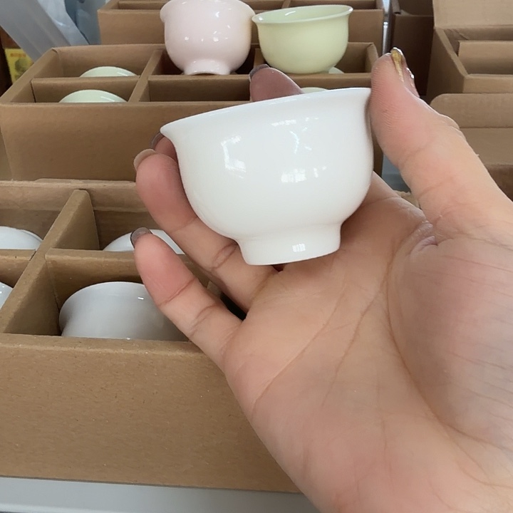 高端羊脂玉专场茶杯六个一组