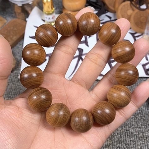 檀香木手串/手链三*子老山檀香黑肉虎纹1.8沉水