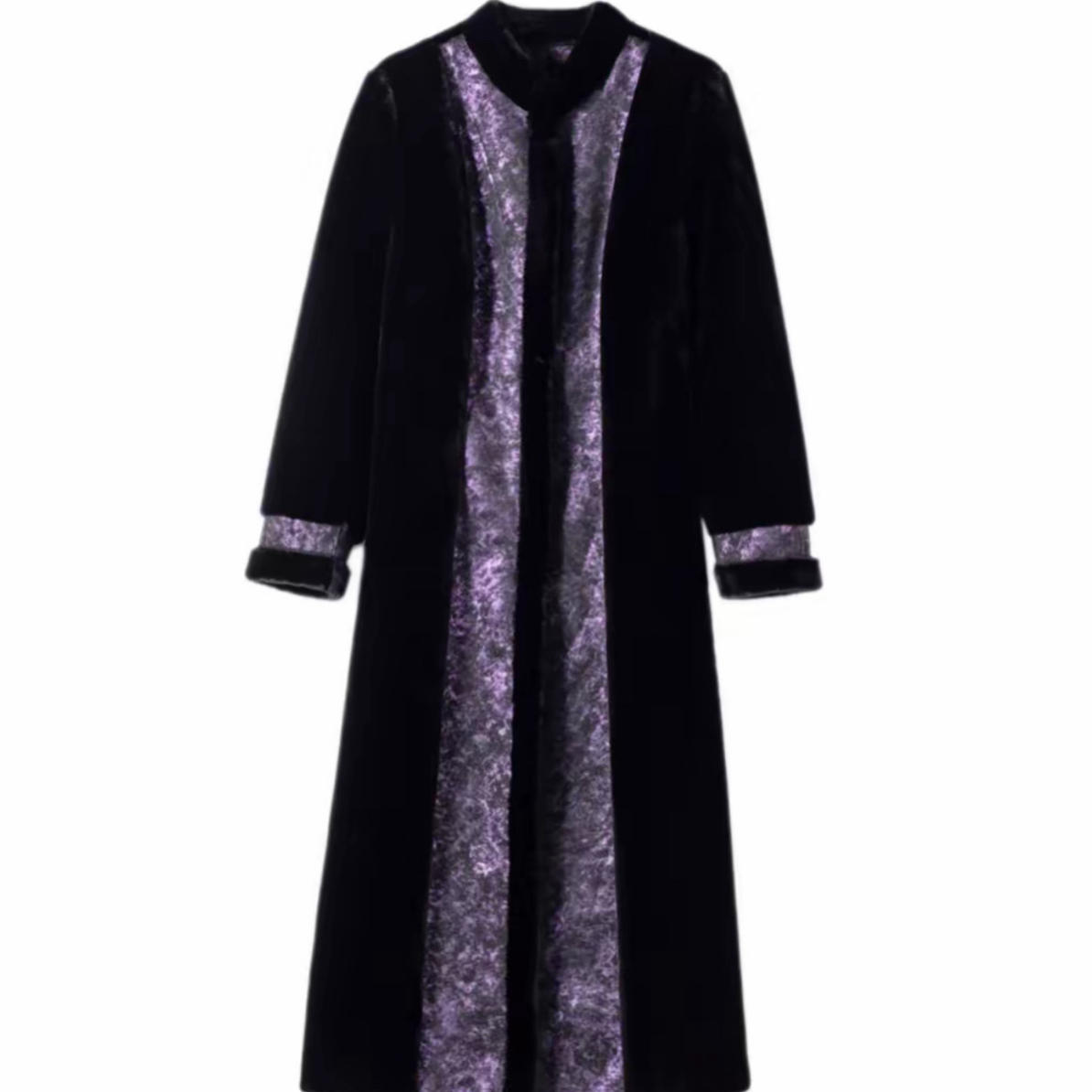 原创设计美丽绒两面穿毛皮一体国风立领时尚冬季大衣女士气质