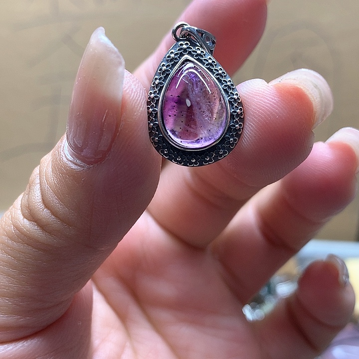 水晶水晶吊坠银S925镶嵌