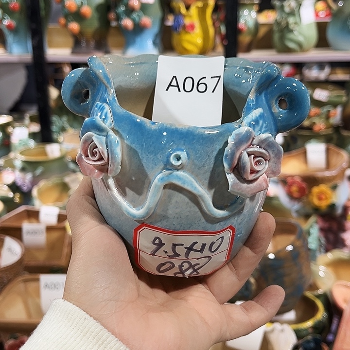 瓷片花盆多肉植物艺术品