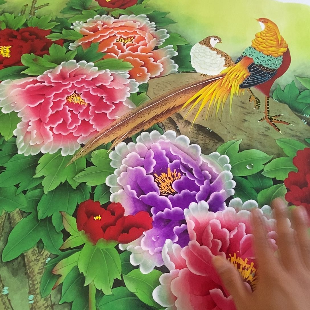 国画军*哥工笔牡丹手绘