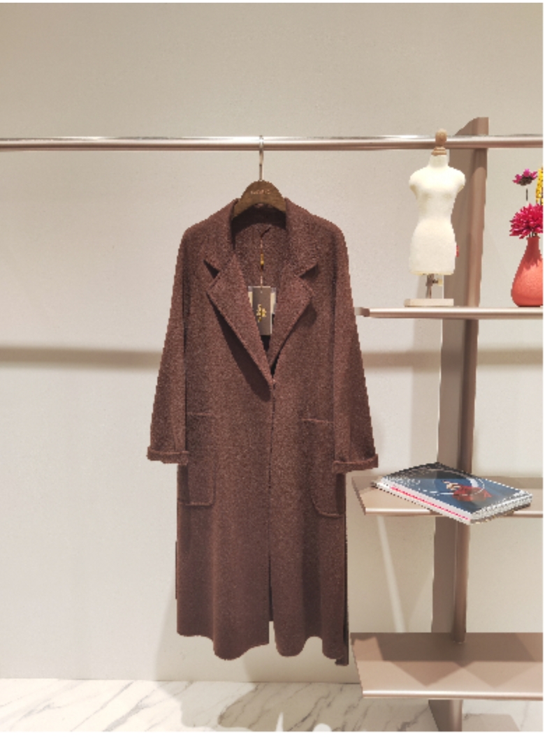 双面羊毛秋冬韩版慵懒风大衣 时尚百搭保暖红色小香风