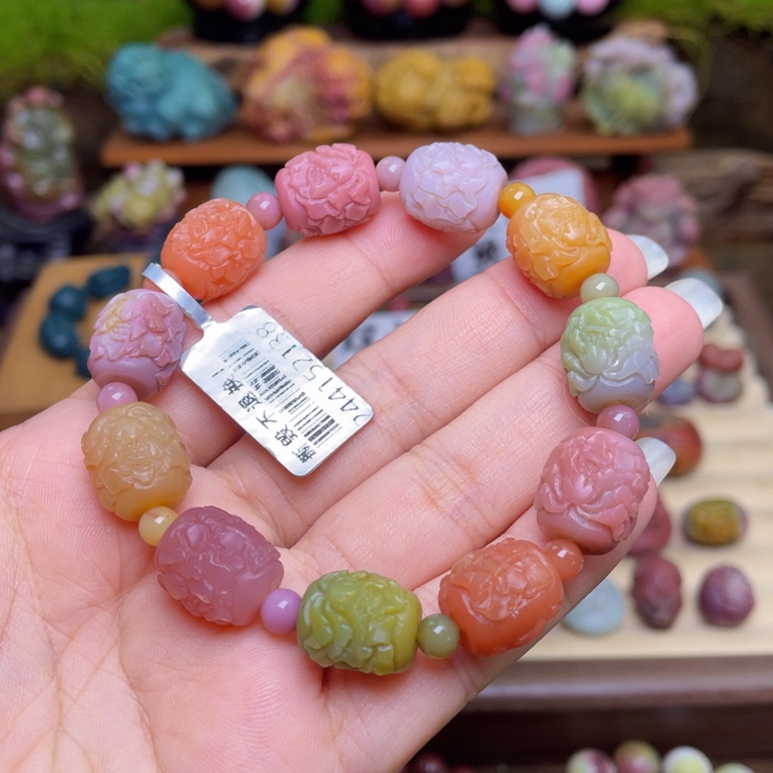 玛瑙/玉髓未镶嵌珠宝半成品盐源玛瑙十一福利凤穿牡丹