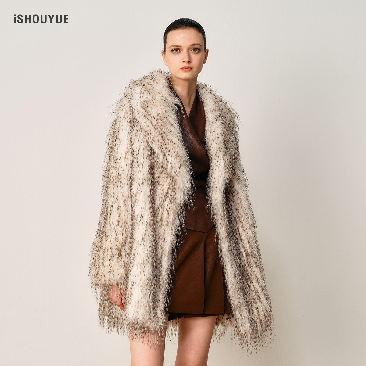 iSHOUYUE · 圣彼得堡美貌野心家Mob Wife环保皮草大衣高级感外套