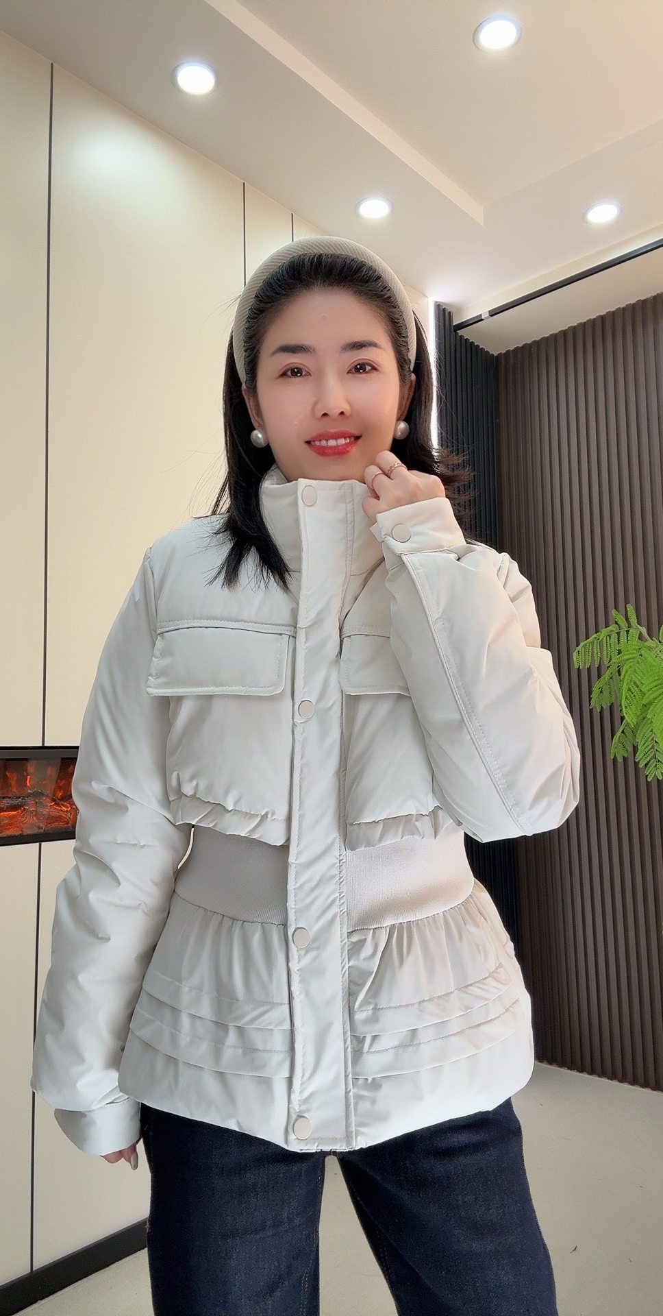 【秋冬新款】2025韩版显瘦设计休闲百搭收腰蚂蚁腰棉服女士