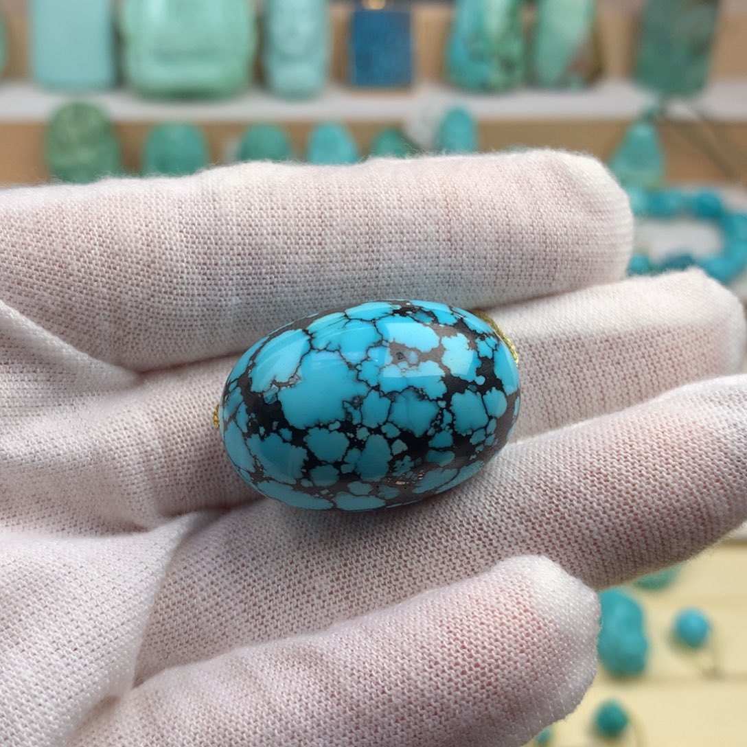 18K金镶嵌绿松石珠宝奇石