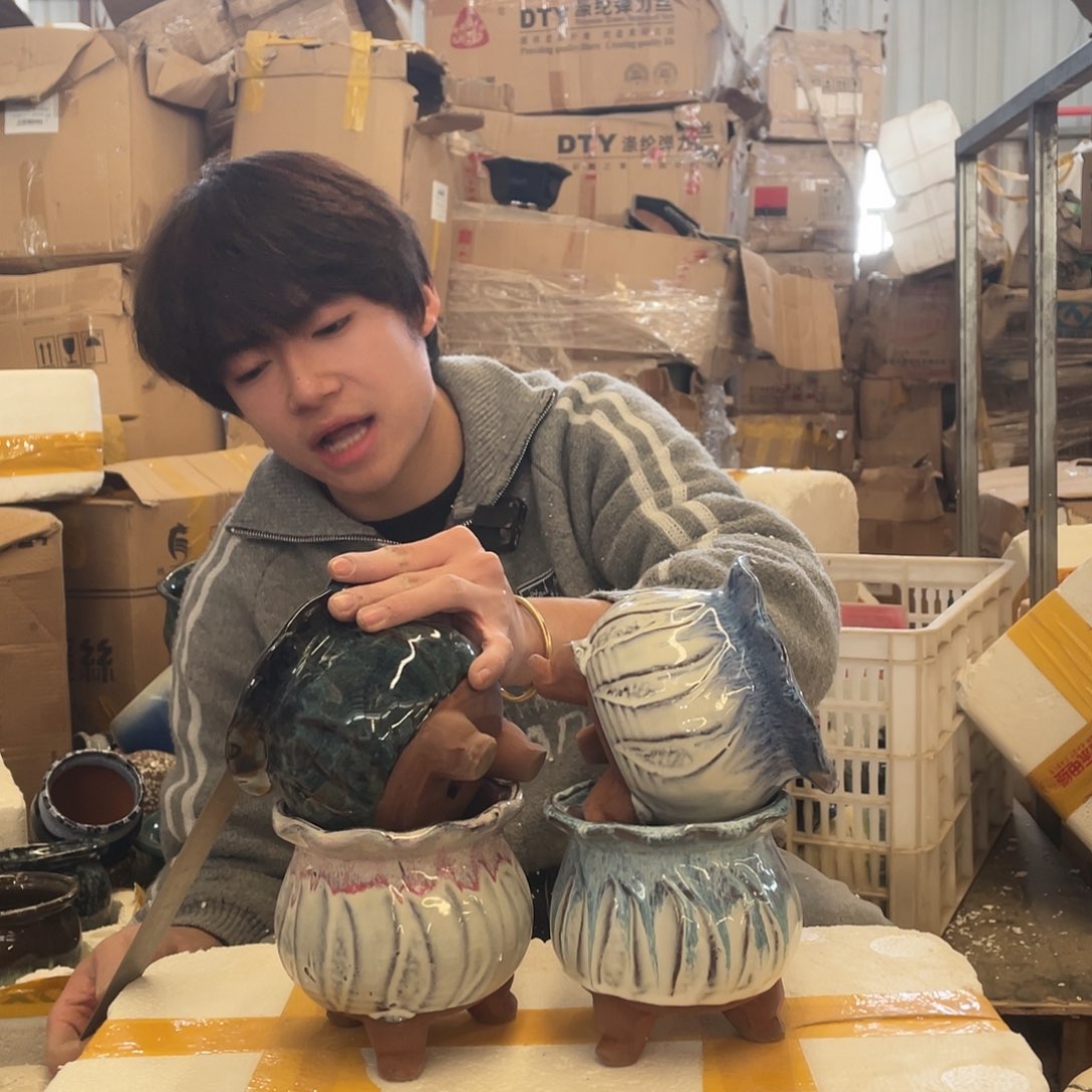 红陶宜兴紫砂花盆