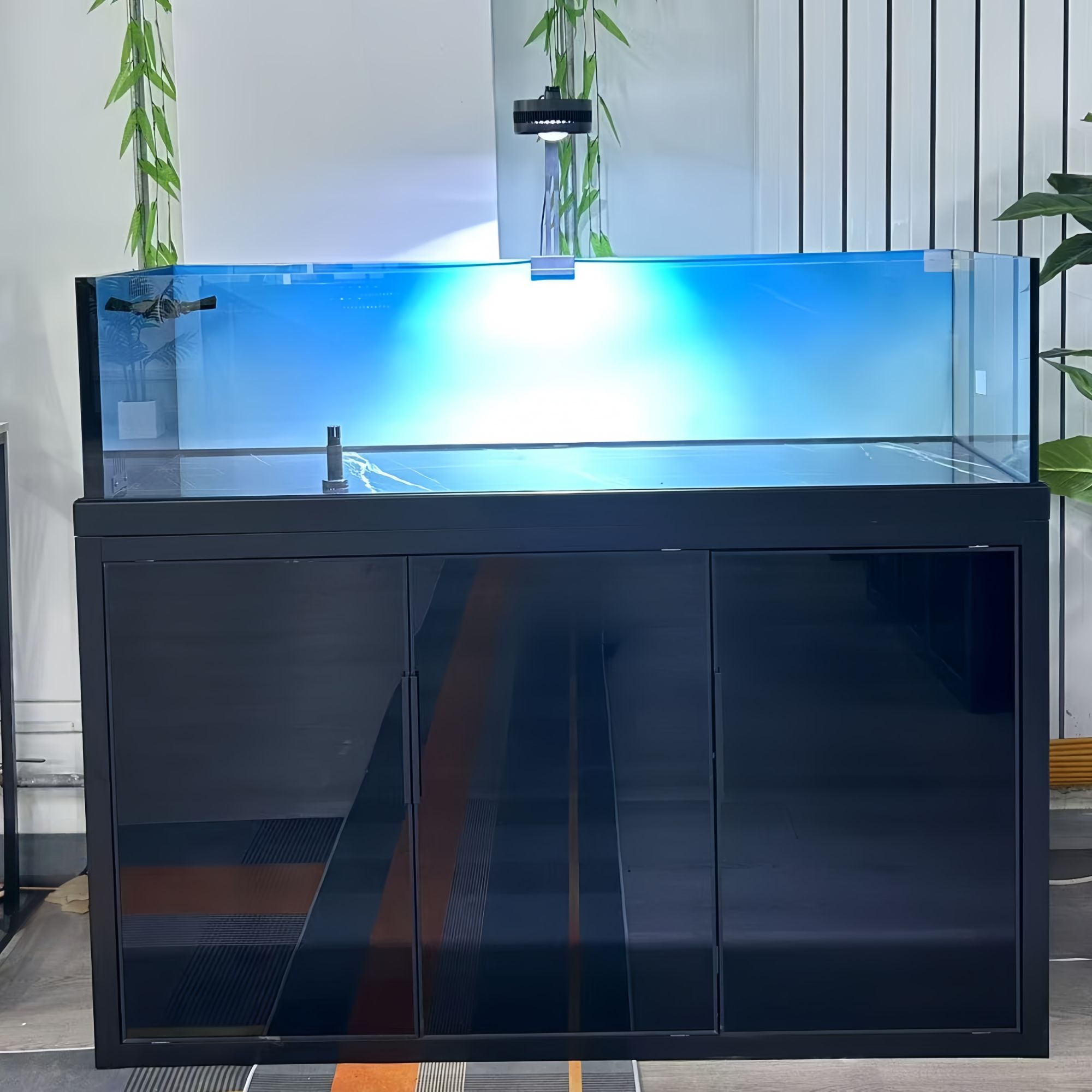 心悦鱼缸极窄溪流缸极简工业风生态超白鱼缸草缸底滤水族箱鱼缸