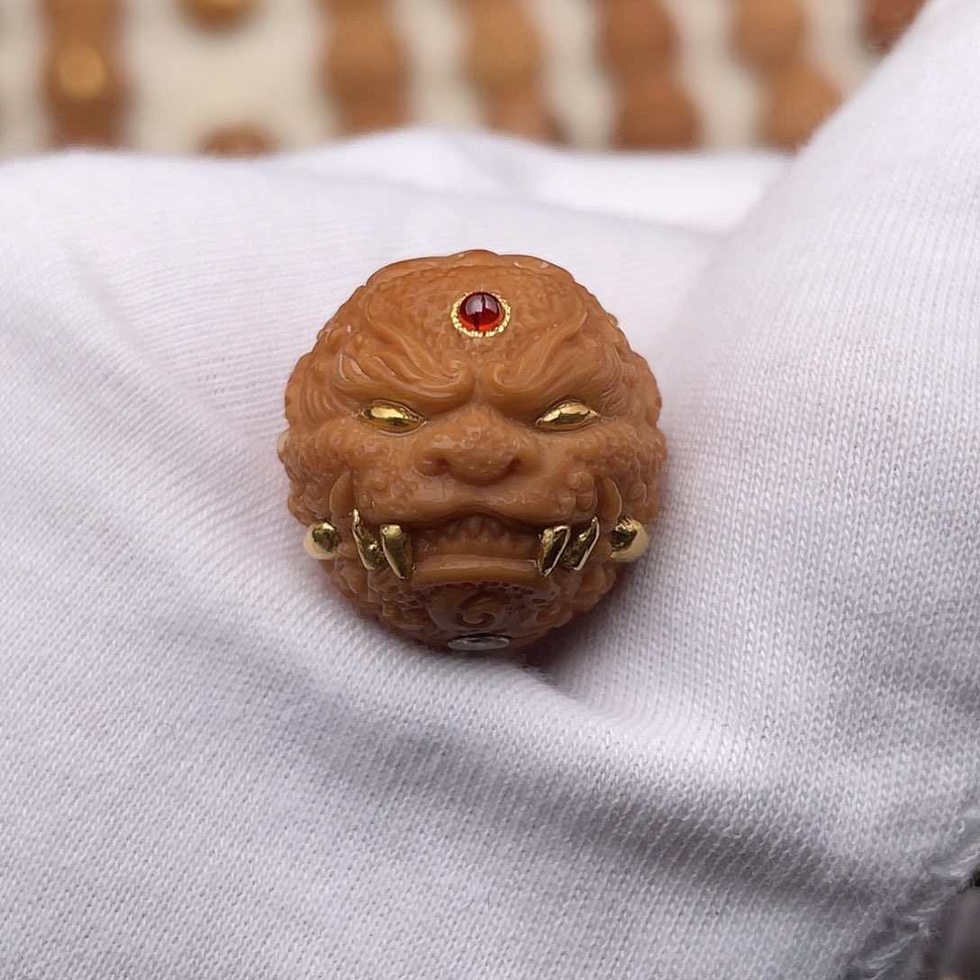 猴头核桃吊坠满工万福唐狮