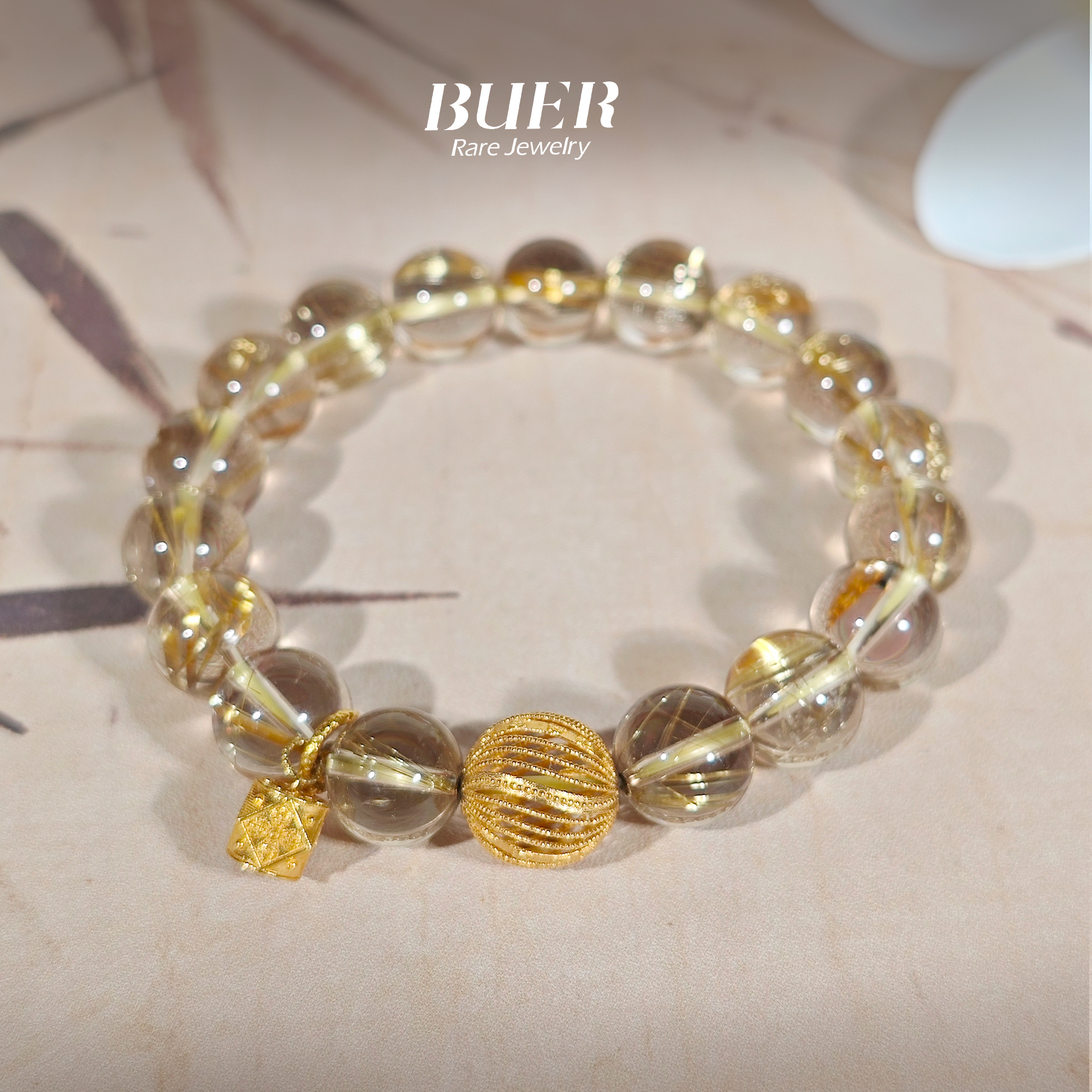 【不二】玲珑 | 钣钛水晶18K金DIY单圈手串10mm±