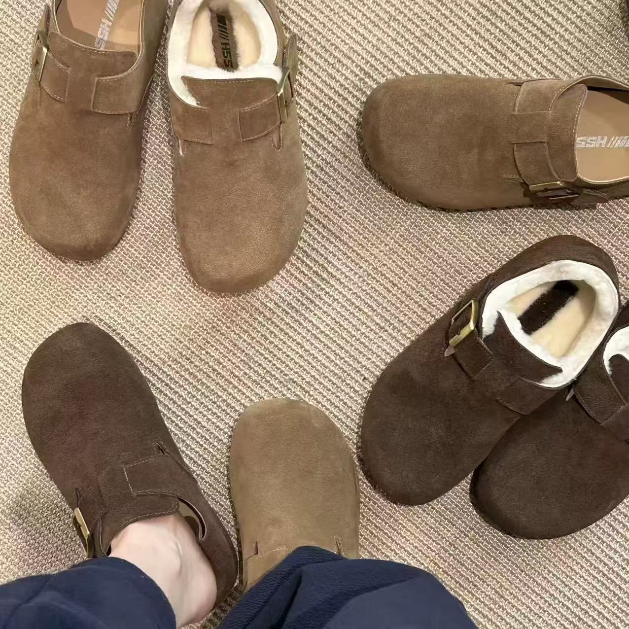 （退换货运费补贴）桑坡经典勃肯加厚版懒人一脚蹬勃肯鞋