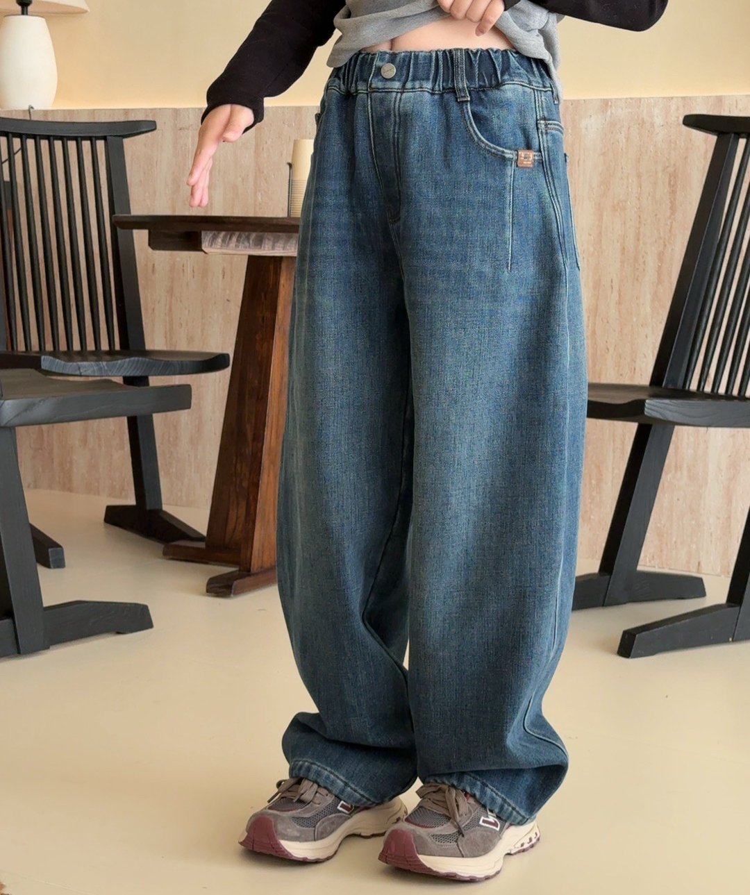 泡妈童装  冬季加绒新款儿童男童女童休闲牛仔裤21071