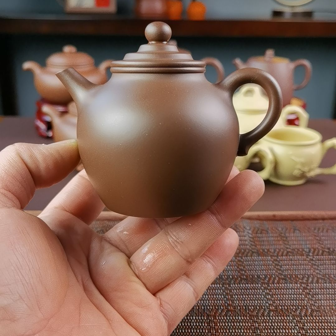 紫砂茶壶紫泥大彬橄榄200CC许响新