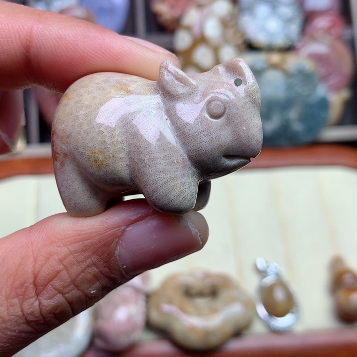 硅化珊瑚（珊瑚玉）颈饰未镶嵌