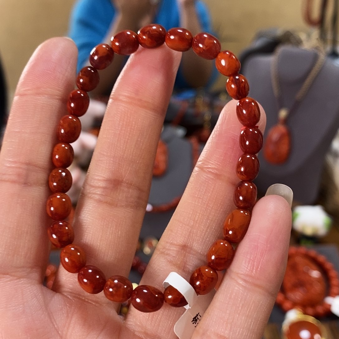 未镶嵌单圈6mm原矿南红玛瑙