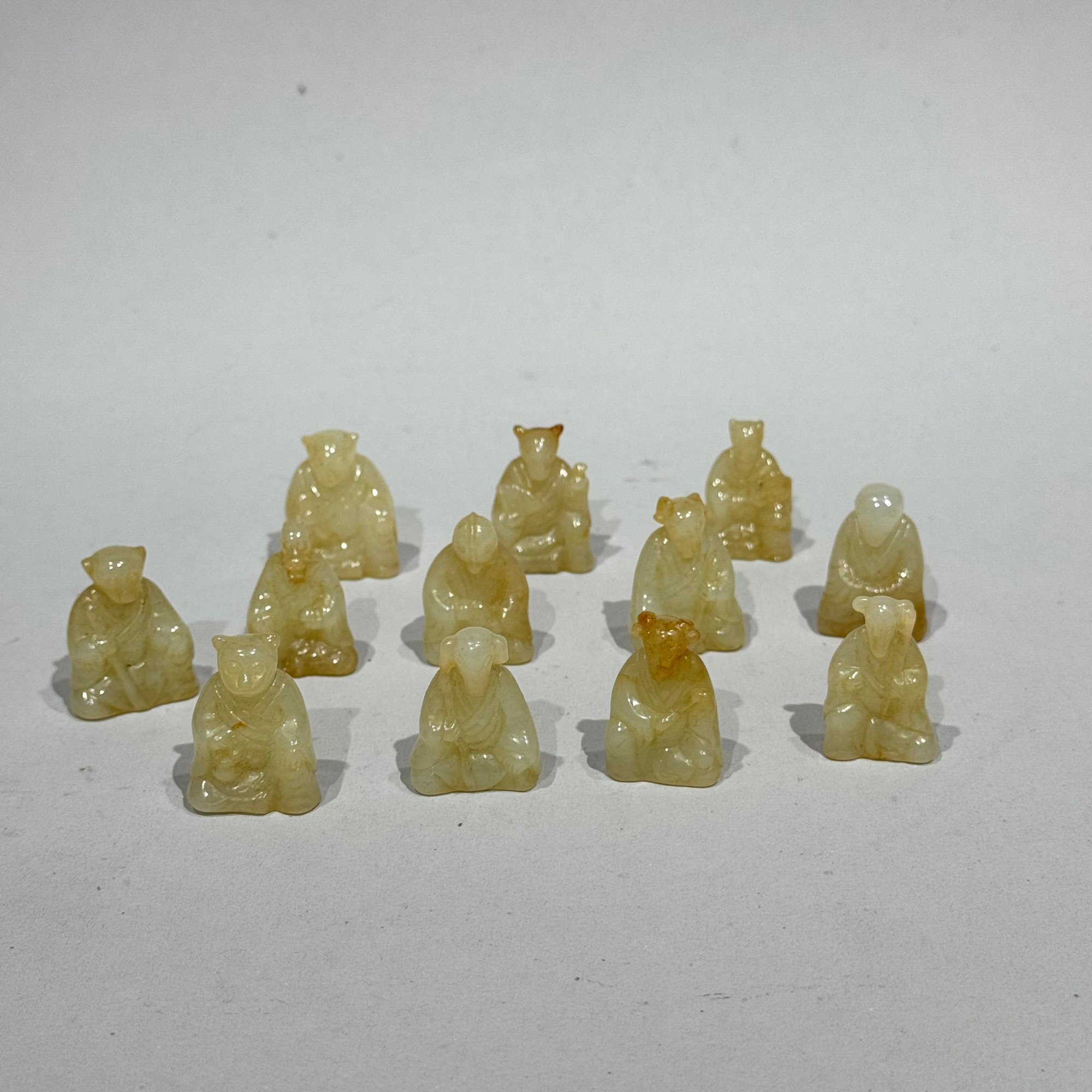 二十世纪十二生肖玉摆件一套【古董拍卖】QV25QW0111033