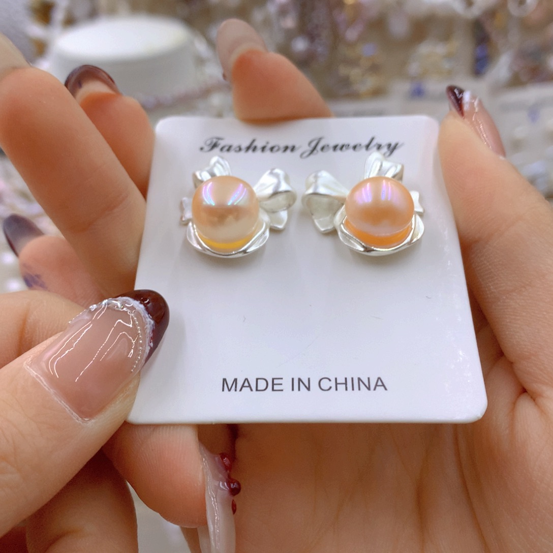 淡水珍珠耳饰合金