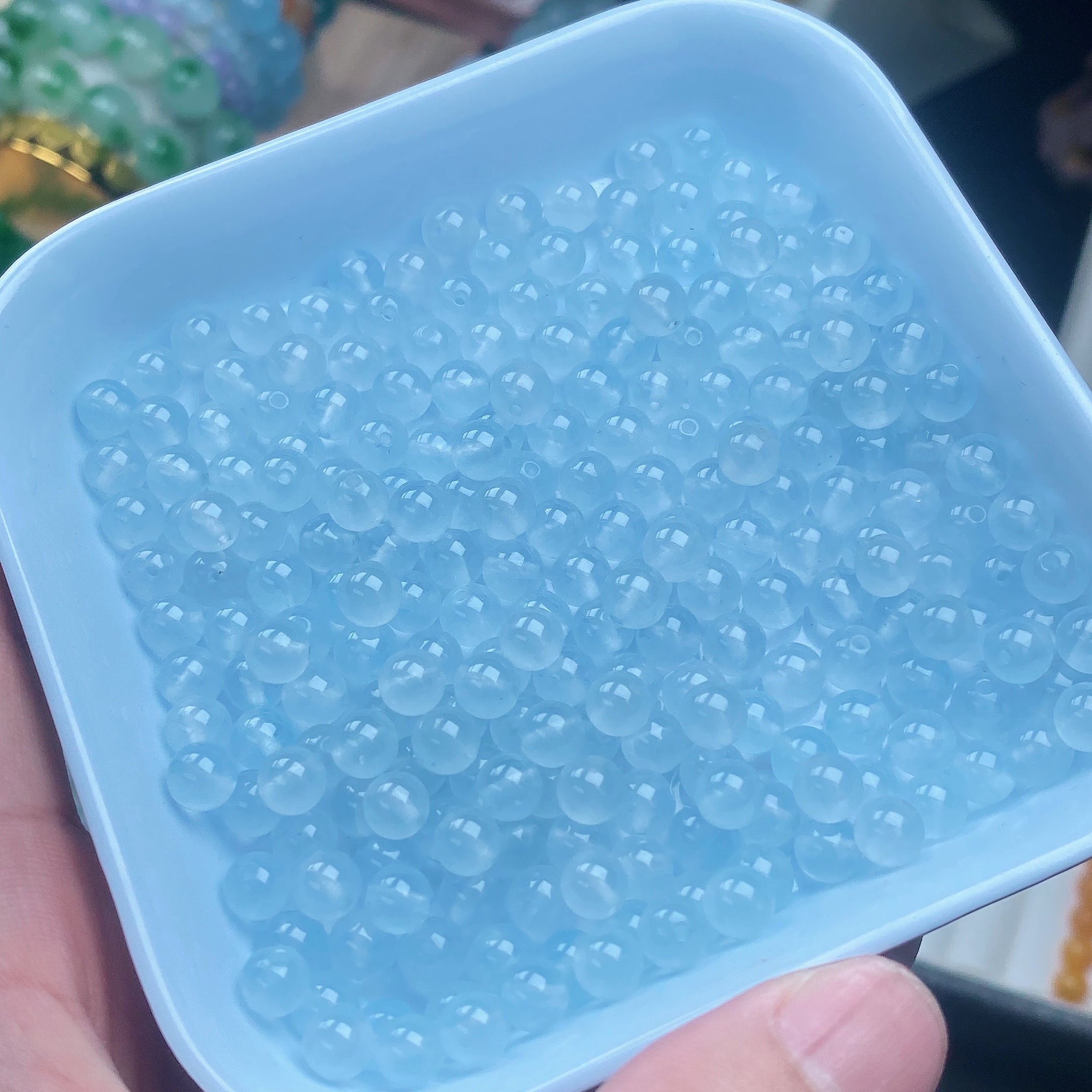 卡6➕天然缅a白冰白月光圆珠散珠 多样性发一颗