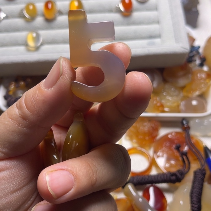 玛瑙/玉髓颈饰未镶嵌心*008