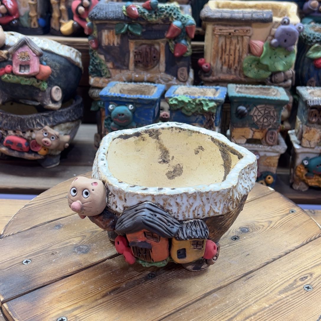 红陶嘻哈多肉花盆