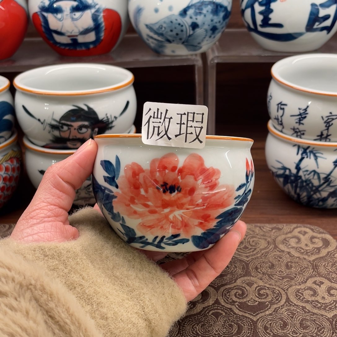 微瑕釉下彩纯手绘