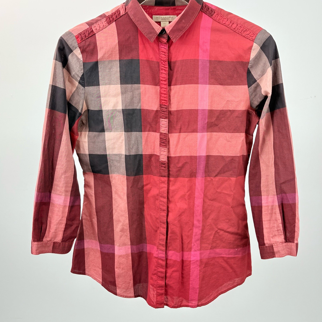 99新 BURBERRY/博柏利 博柏利格纹长袖衬衫XS码 99新13820