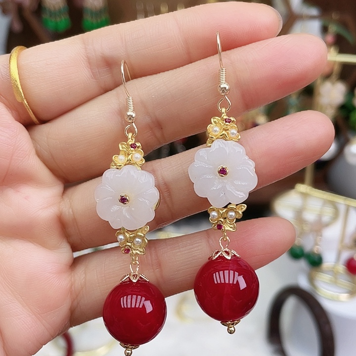 玛瑙/玉髓耳钉合金