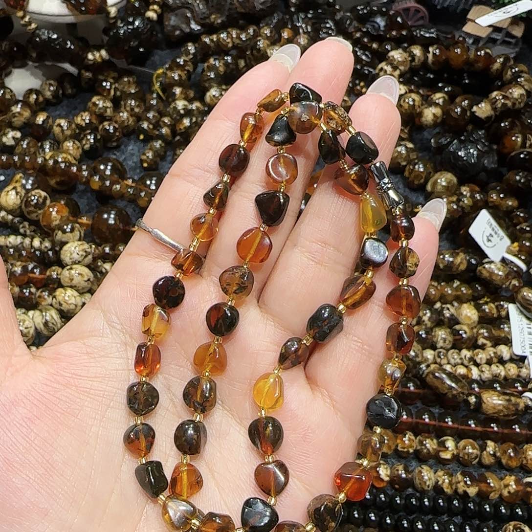 琥珀耳饰未镶嵌抚顺琥珀