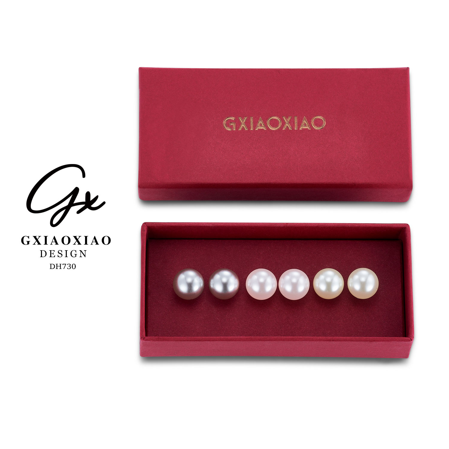G XIAOXIAO 925银针 高级感气质优雅百搭简约三色耳环 DH730