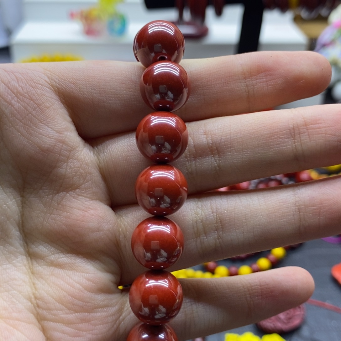 天然辰砂帝王砂12素圈