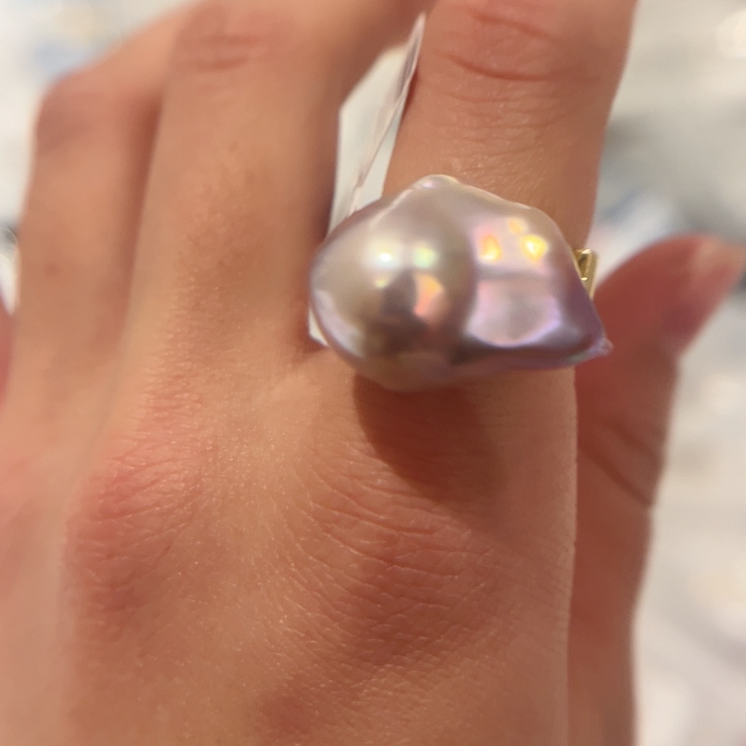 淡水珍珠戒指合金