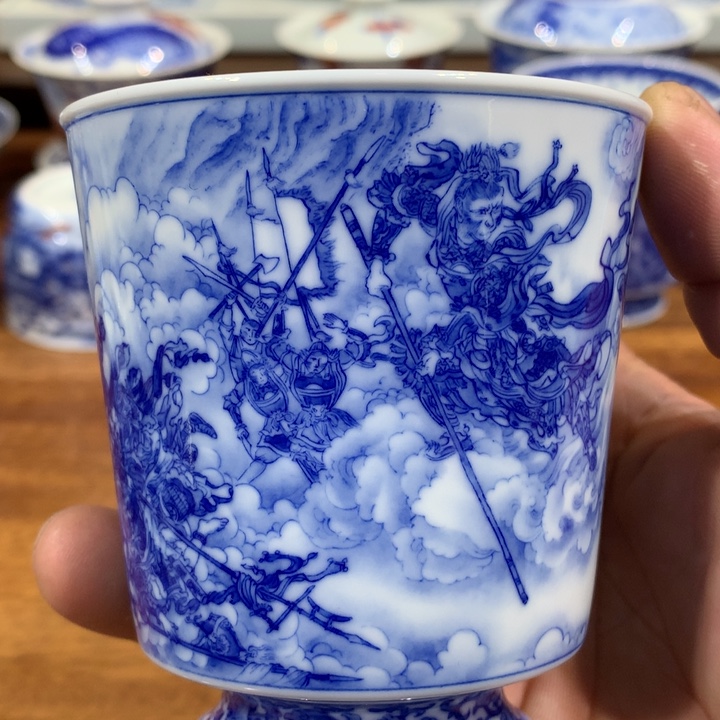 晓竹窑青花齐天大圣孙悟空
