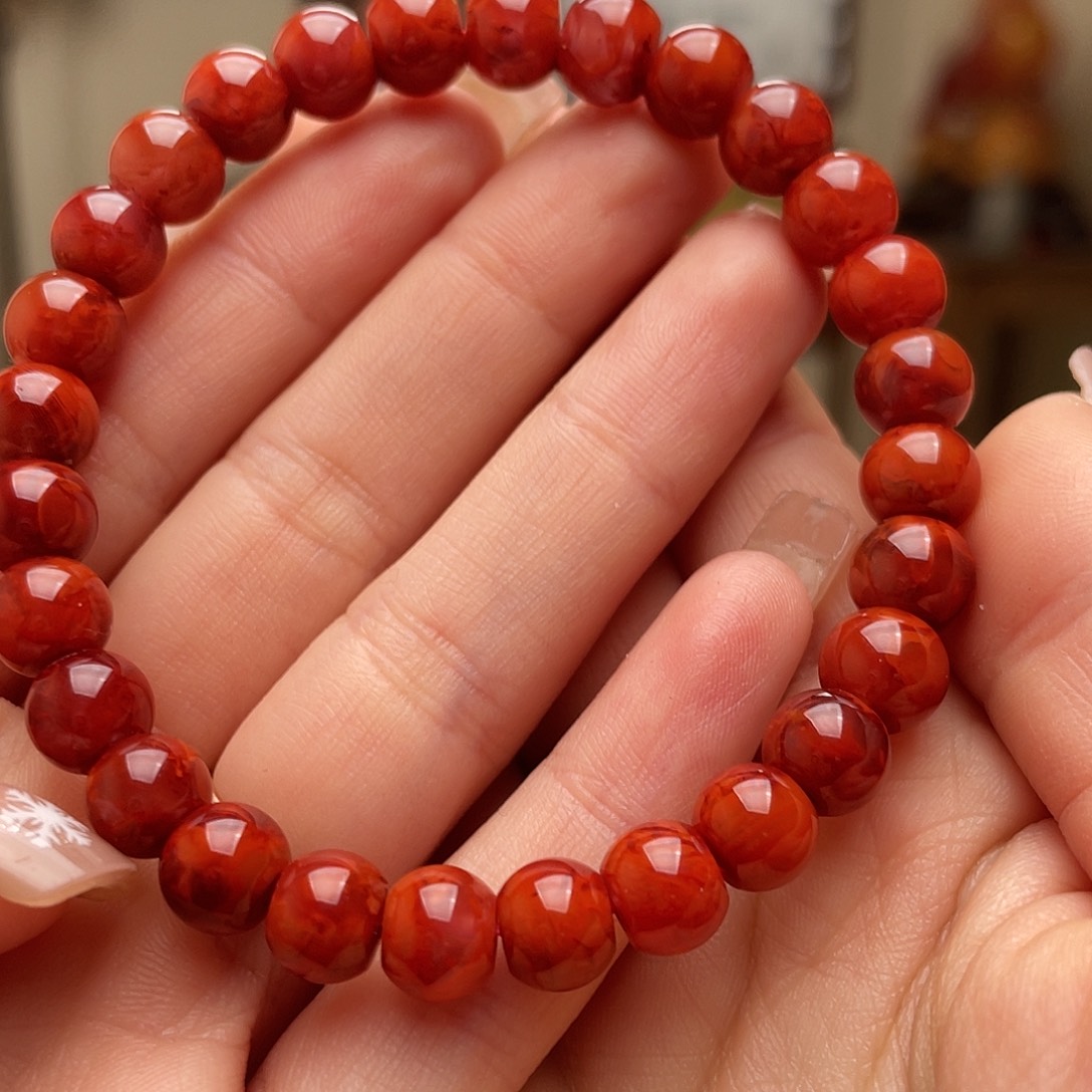 南红玛瑙手链未镶嵌