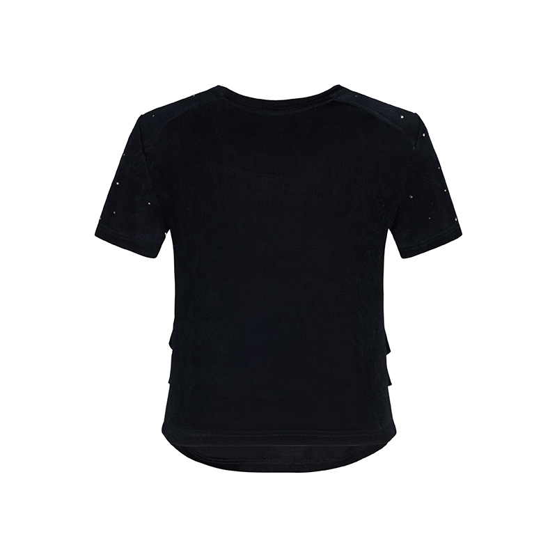 【品牌】商场同款夏季新品时尚气质抽褶T恤N036A42536