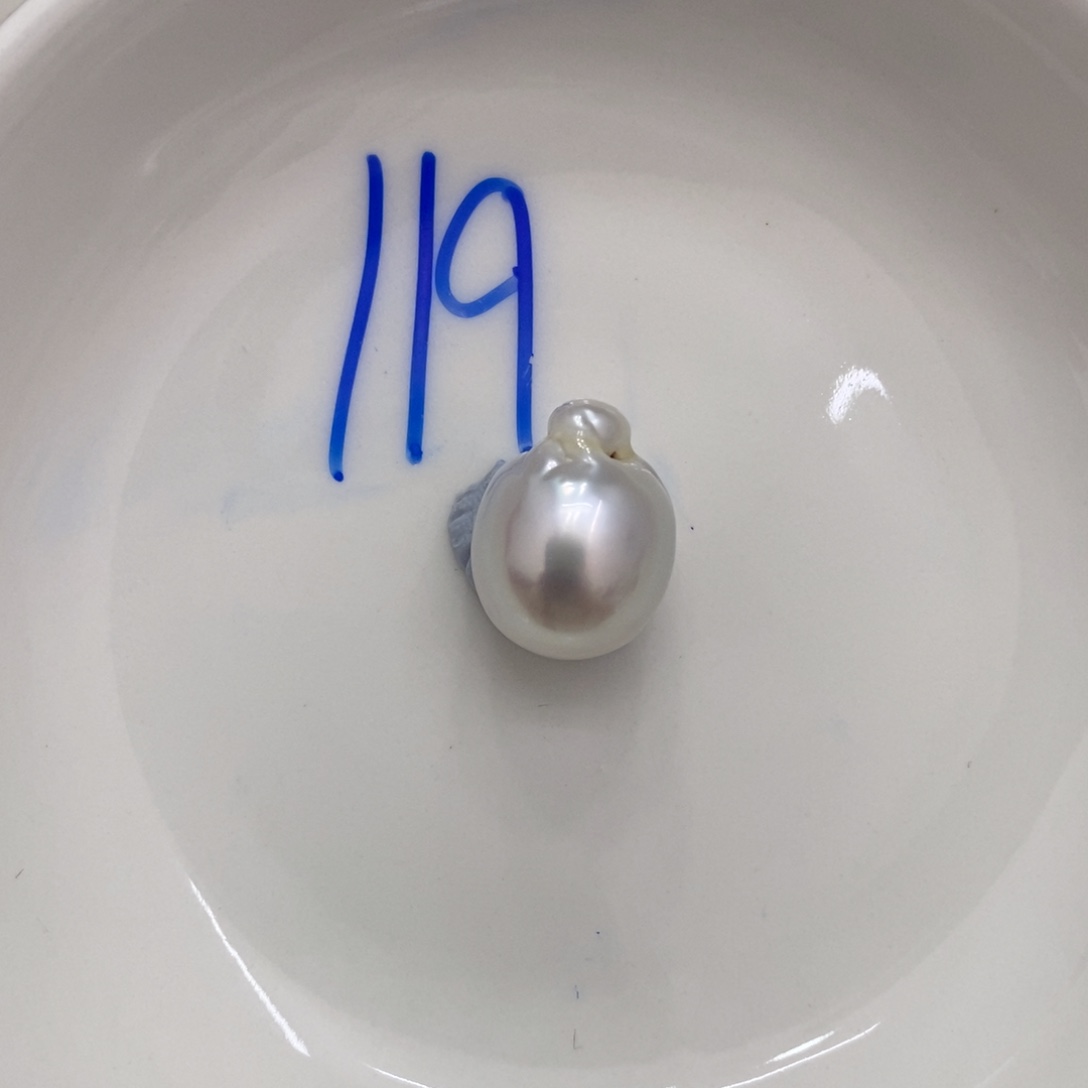 未镶嵌海水珍珠裸珠萌*澳白裸珠13.4可定制瑶